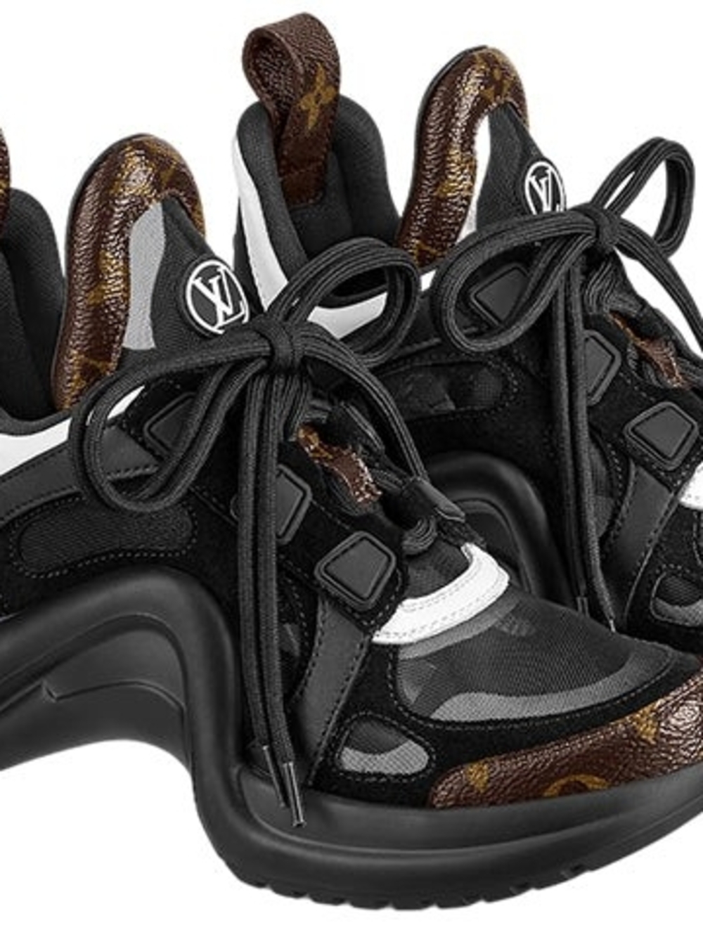 Louis Vuitton Black & Monogram Archlight Run Away Sneakers Size 37